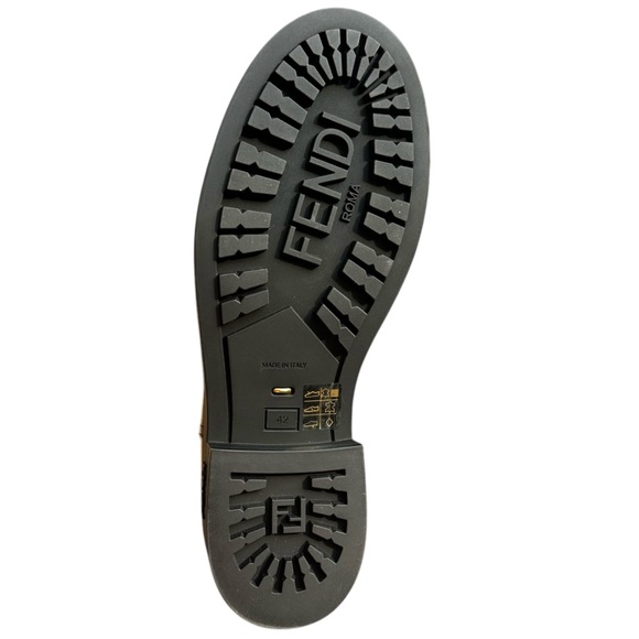 Fendi Filo FF Monogram Canvas and Leather Knee High Boots Black Brown Size 12 - Picture 8 of 16